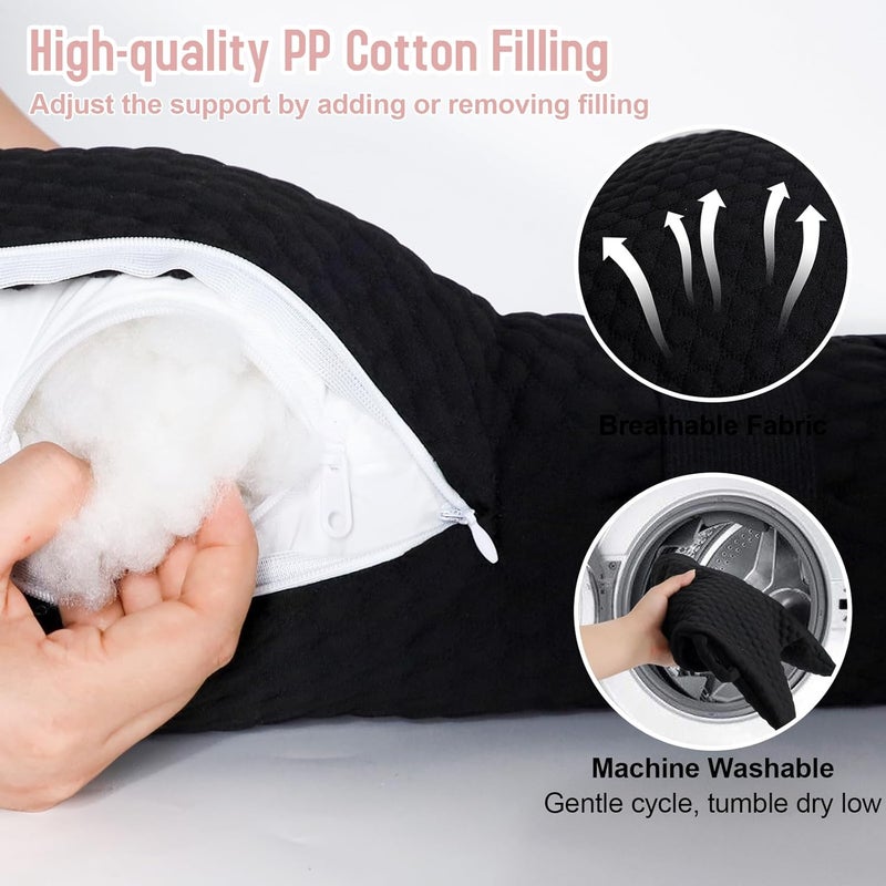 RoamReady Rotator Cuff Pillow, Removable Shoulder Support Pillow for Frozen Shoulder Relief, Post Arm Surgery Recovery Supplies, Broken Arm Cushion for Pain Relief and Side Sleeping, Black - Image 5